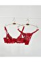 Transparent Bralet Set with Lace Flower Detail - Underwire - 3