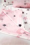 Pink Star Park Crib Baby Duvet Cover Set - 120x80cm Sheet, 100x150cm Bag, 35x45cm 2 Pillows - 2