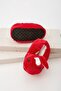 Red Animal Silent Sole Slippers Plush Home Shoes with Rabbit Figure (EYE VIDEO EMBROIDERED LIKE WHAT) - 6