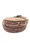 Genuine Leather Antique Tan Told Effect Oak Pattern Belt (Black Buckle) - 2