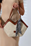 New Season Women's Shoulder Bag with Scarf and Corn Detail - 3