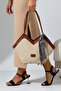 New Season Women's Shoulder Bag with Scarf and Corn Detail