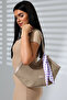 New Season Women's Shoulder Bag with Scarf and Corn Detail - 5