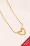 Women's Stainless Steel Gold Italian Chain Heart Pendant Knot Steel Necklace