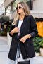 Women's Blazer Jacket Buttoned Regular Cut Lined Black - 3