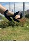 Black Suede High-Heeled Shoes with Double Buckles - 2