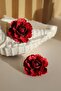 Polymer Clay Flower Earrings Handmade Red Rose Earrings Ultra Light Special Design, Engagement Accessory, Gift - 4