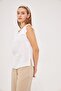 Shoulder Detailed Comfortable Collar Women's Blouse - 6
