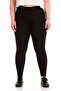 Women's Plus Size Black Ribbed High Waist Leggings