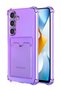 Samsung Galaxy A26 Case Shock Absorbing Corner Protection Silicone Cover with Card Holder Wallet - Lilac
