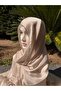 Shiny Stoned Satin Janjan Hijab Evening Dress Shawl - 2