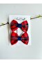 Red Plaid Bow 2-Piece Clip Buckle - 3