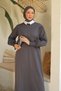 Women's Balloon Sleeve Cold Yarn Mercerized Knitwear Dress - 4