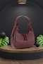 Original New Season Cherry Red Shiny Patent Leather Baguette Model Single Eyed Stylish Handbag and Shoulder Bag Claret Red - 3