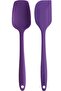 2-piece purple silicone spoon and spatula set - heat resistant, non-stick, non-marking, 27cm