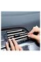 Car Interior Air Conditioner Grill Air Outlet Decorative Strips Plug-in Strip Air Conditioner Strip Chrome Gray Accessory