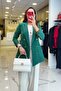 Emerald Gold Blazer Jacket - Button and Pocket Detail
