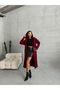 Standard Size Color Hooded, Belted, Patterned Long Knitwear Cardigan - 5