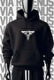 Last of Us Front and Back Printed 3 Thread Wide Pattern Black Hooded Sweatshirt