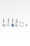 Women's Silver Minimalist Design Steel Hoop Earrings Set - 6-Piece Daisy Steel Earrings with Dangle - 4