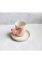 Pink Butterfly Decorated Coffee Cup with 24K Gold Detail