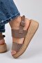 Liliana Genuine Leather Women's Mink Espadrille Sandals