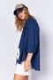 Women's Relaxed Fit 100% Cotton Poplin Shirt |   Navy Blue Mks 163867 -01 - 2