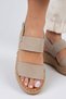 Liliana Genuine Leather Women's Beige Espadrille Sandals - 6