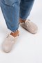 Zeta Furry Women's Genuine Leather Buckle Belted Furry Beige Suede Slippers - 6