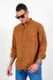Brown Single Pocket Linen Shirt - 3
