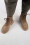 Jemima Women's Genuine Leather Lace-up Zippered Sand Suede Boots - 7