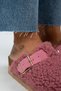 Juno Women's Textile Furry Genuine Leather Belted Buckle Lilac Slippers - 4