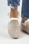 Holly Furry Women's Genuine Leather Furry Genuine Leather Belt Buckle Light Beige Sandals - 5