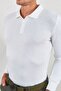 Buttoned Polo Collar Basic Knitwear Ecru - 4