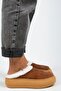 Miranda Women's Genuine Leather Flat Fur Lined Tan Slippers - 2