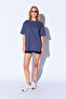 Anthracite Oversize Unisex T-shirt - Thick Soft Texture, Minimal Print Detail, 100% Cotton - 7