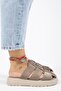 Rodin Women's Genuine Leather Three-Stripe Sabo Mink Slippers - 2