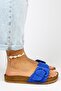 Alandra Women's Genuine Leather Blue Slippers - 4