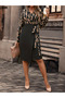 Women's Double-Breasted Collar Bow Detail Midi Dress - 2