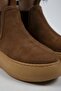 Ove Women's Genuine Leather Elastic Fur Lined Tan Boots - 6