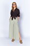 Olive Relaxed Fit Muslin Loose Slit Trousers| Mks667009-01 - 7