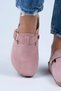 Zeta Women's Genuine Leather Belted Buckle Pink - Gold Slippers - 5