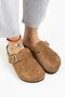 Zeta 2 Women's Leather Genuine Leather Belted Buckle Sabo Tan Slippers - 2