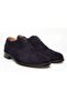 Dark Blue Color Suede Lace-Up Genuine Leather Men's Shoes
