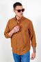 Brown Single Pocket Linen Shirt