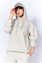 Distressed/Faded Effect Regular/Normal Fit Hooded Knit Sweatshirt with Kangaroo Pocket | Stone | Ek100278851 - 3