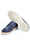 Dark Blue Suede Lace-Up Genuine Leather Suede Shoes - 3