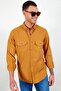 Mustard Double Pocket Flap Men's Shirt |   Ee111241-1241