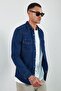 Double Pocket Flap Men's Shirt Navy Blue |   Ee100117832-7832 - 3