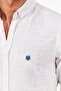 Stone Men's Embroidered Linen Effect Shirt |   Mes 116488 -01 - 4